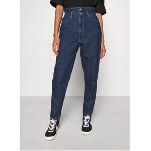 NWT Levi's Paper Bag Jeans Size 26 High Rise Straight Leg Blue Dark Wash